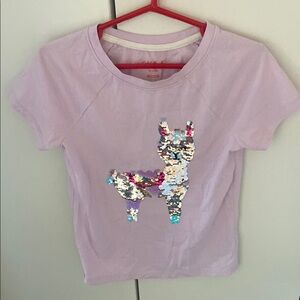 Cat & Jack Purple Sequin Llama Tee